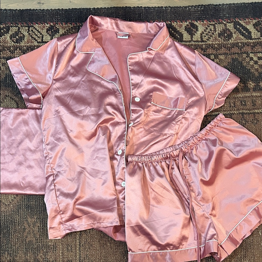 Pink Silky Pajama Set